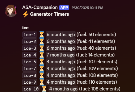 ASA Companion Discord information output